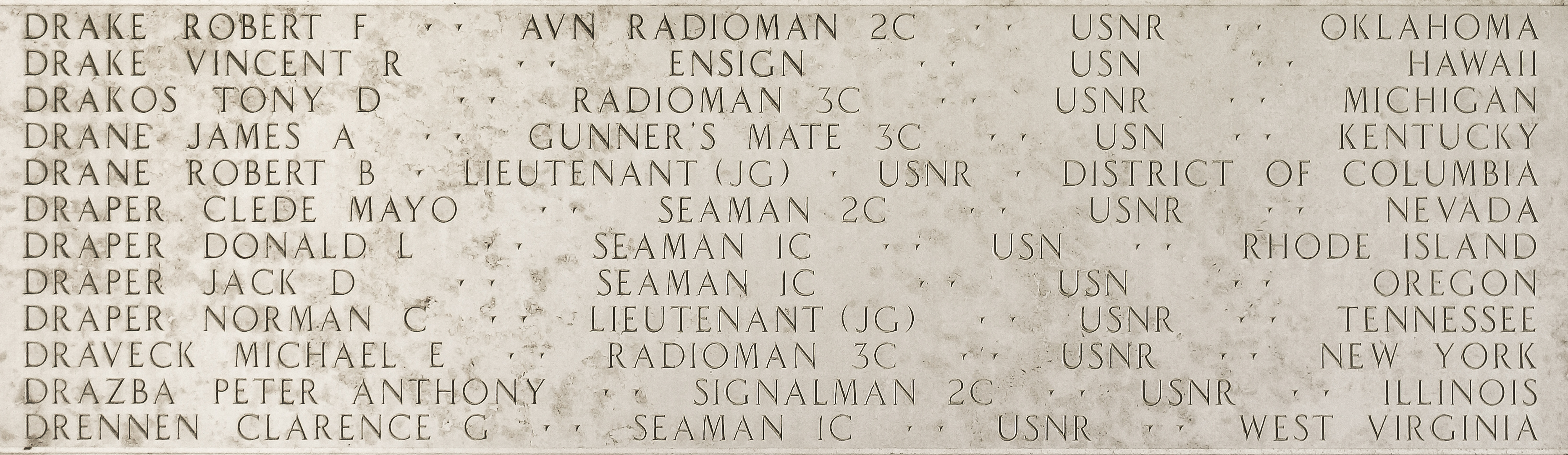 Robert F. Drake, Aviation Radioman Second Class